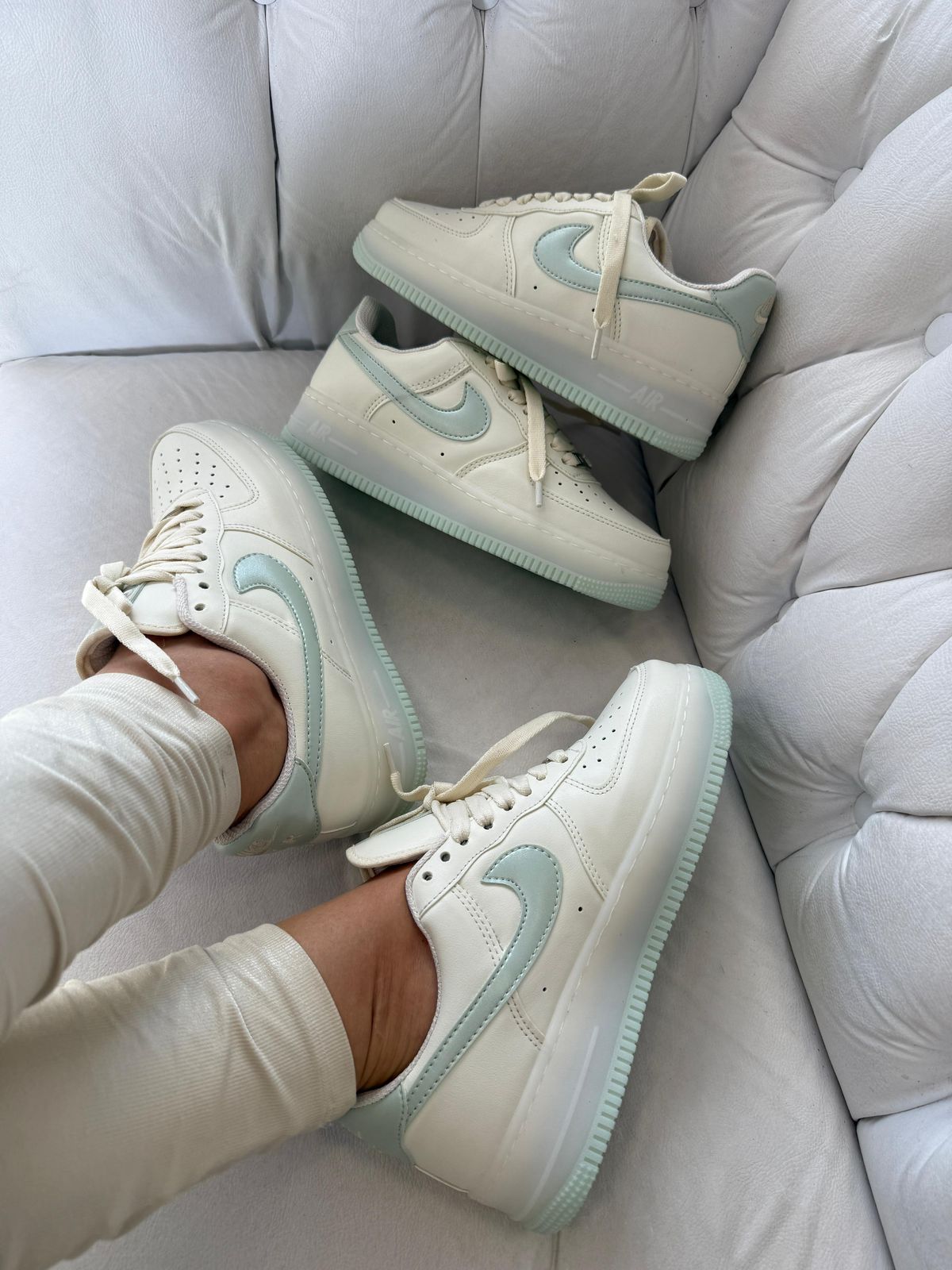 Nike Air Force Prime - Off White/Verde Metálico