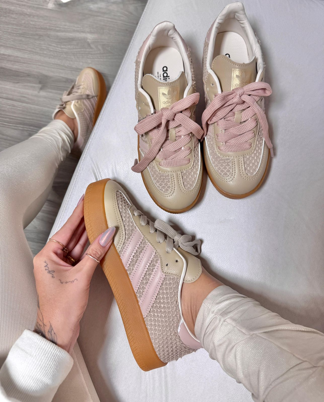 Adidas Sambae Tricô - Rosa Bebê/Champanhe