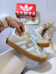 Adidas Sambae Tricô - Azul Bebê/Champanhe