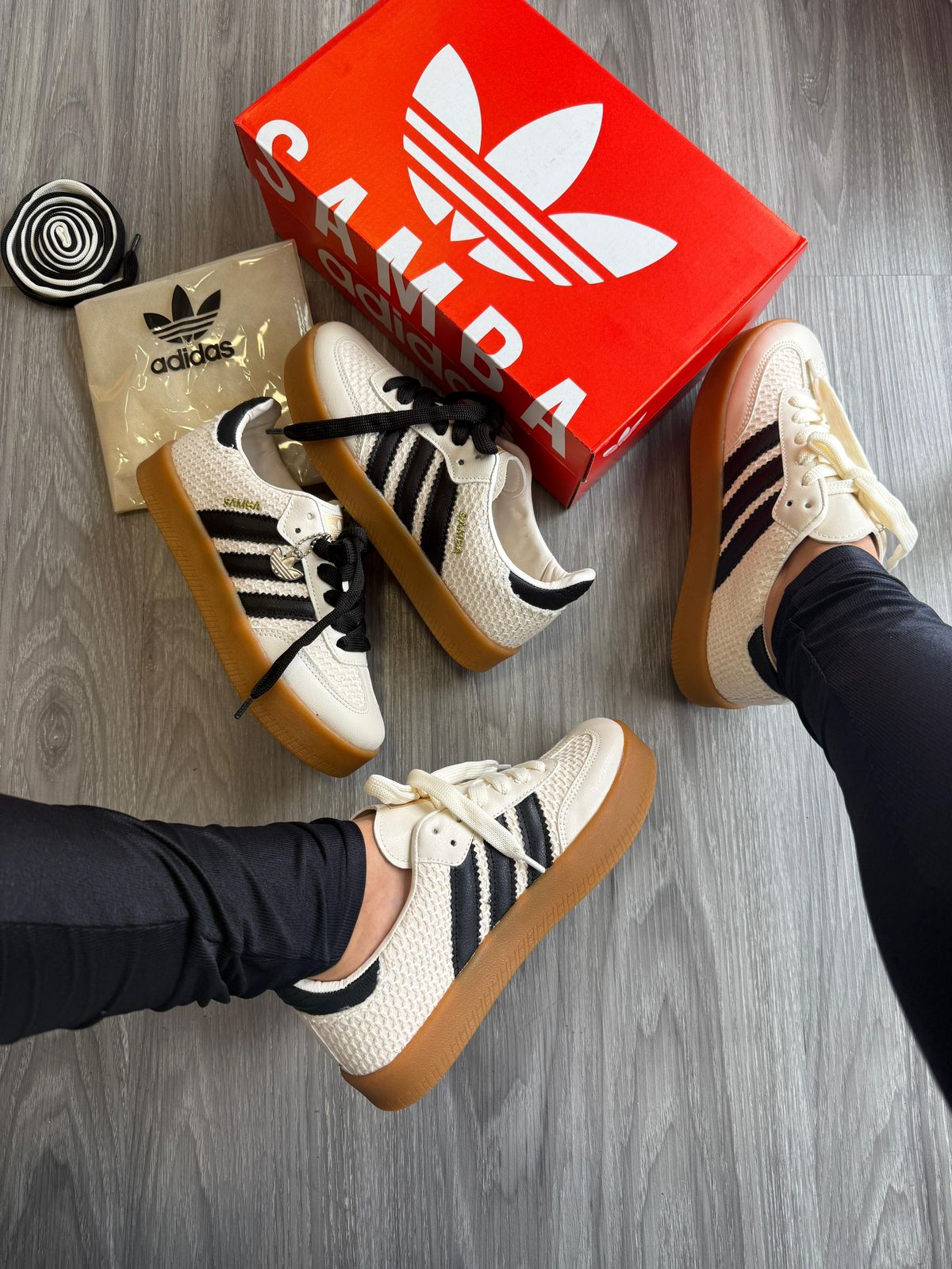 Adidas Sambae Tricô - Bege/Preto