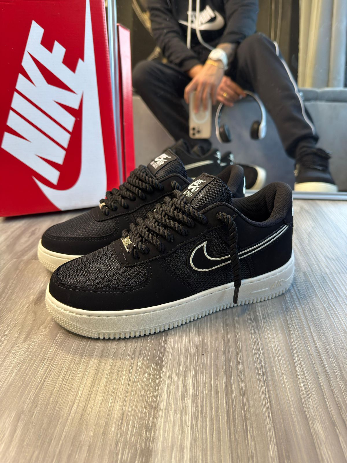 Nike Air Force GS Prime - Preto/Branco