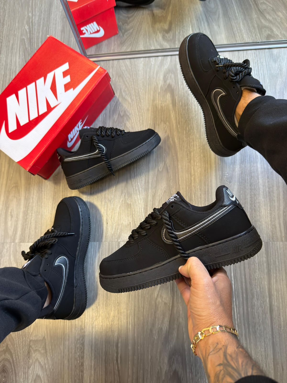 Nike Air Force GS Prime - Preto/Preto