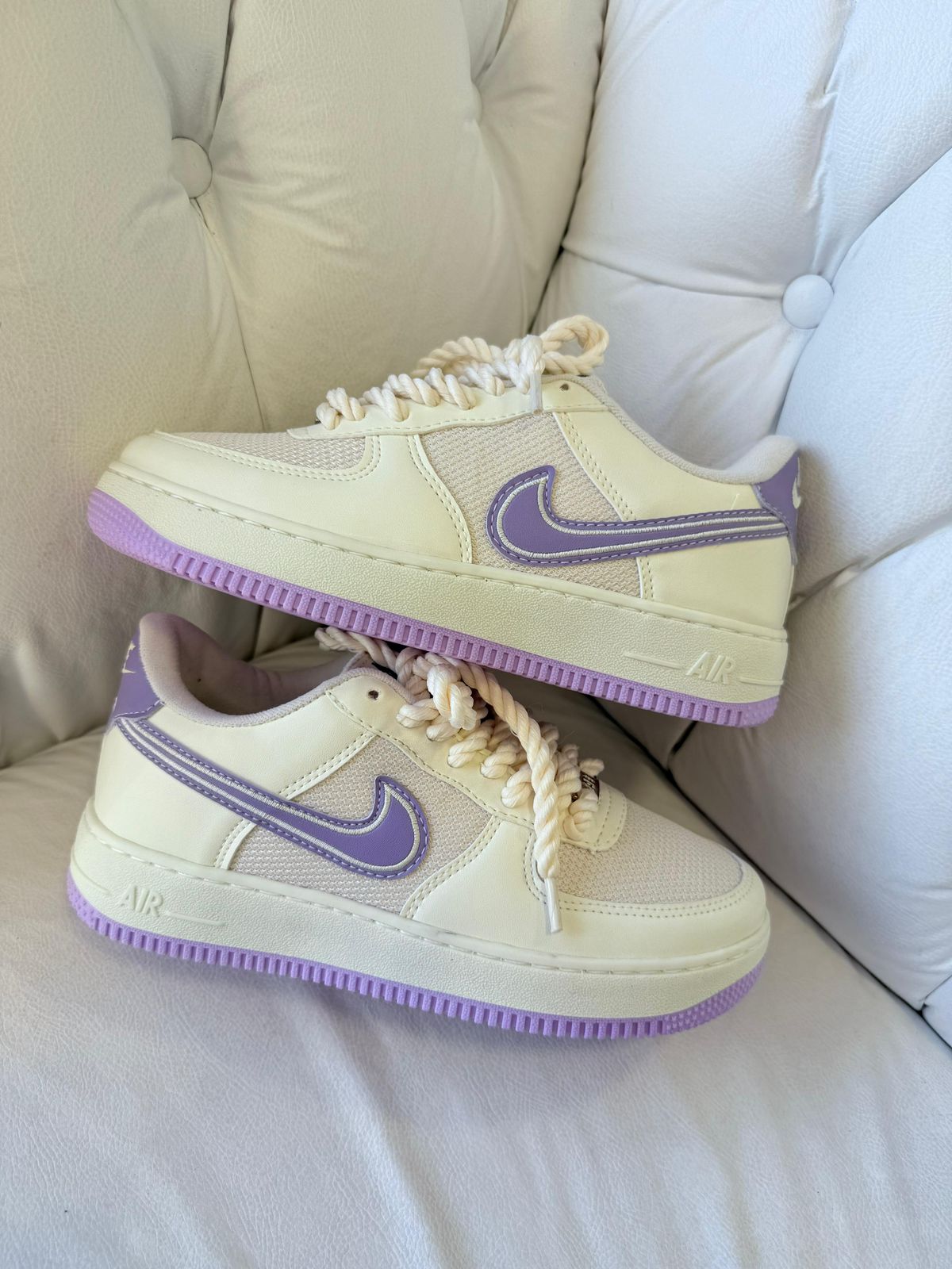 Nike Air Force GS Prime - Off White/Lilás