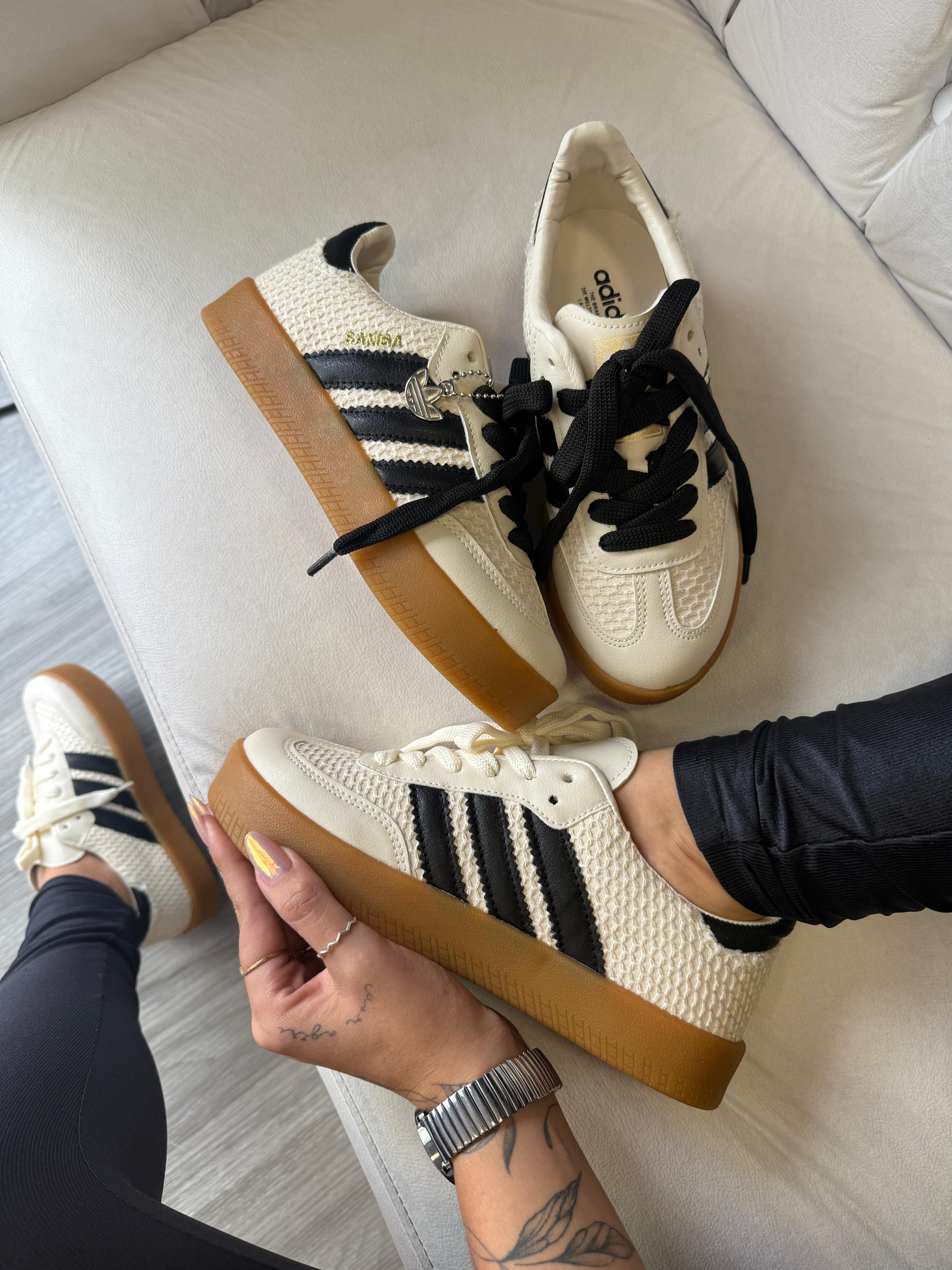 Adidas Sambae Tricô - Off White/Preto