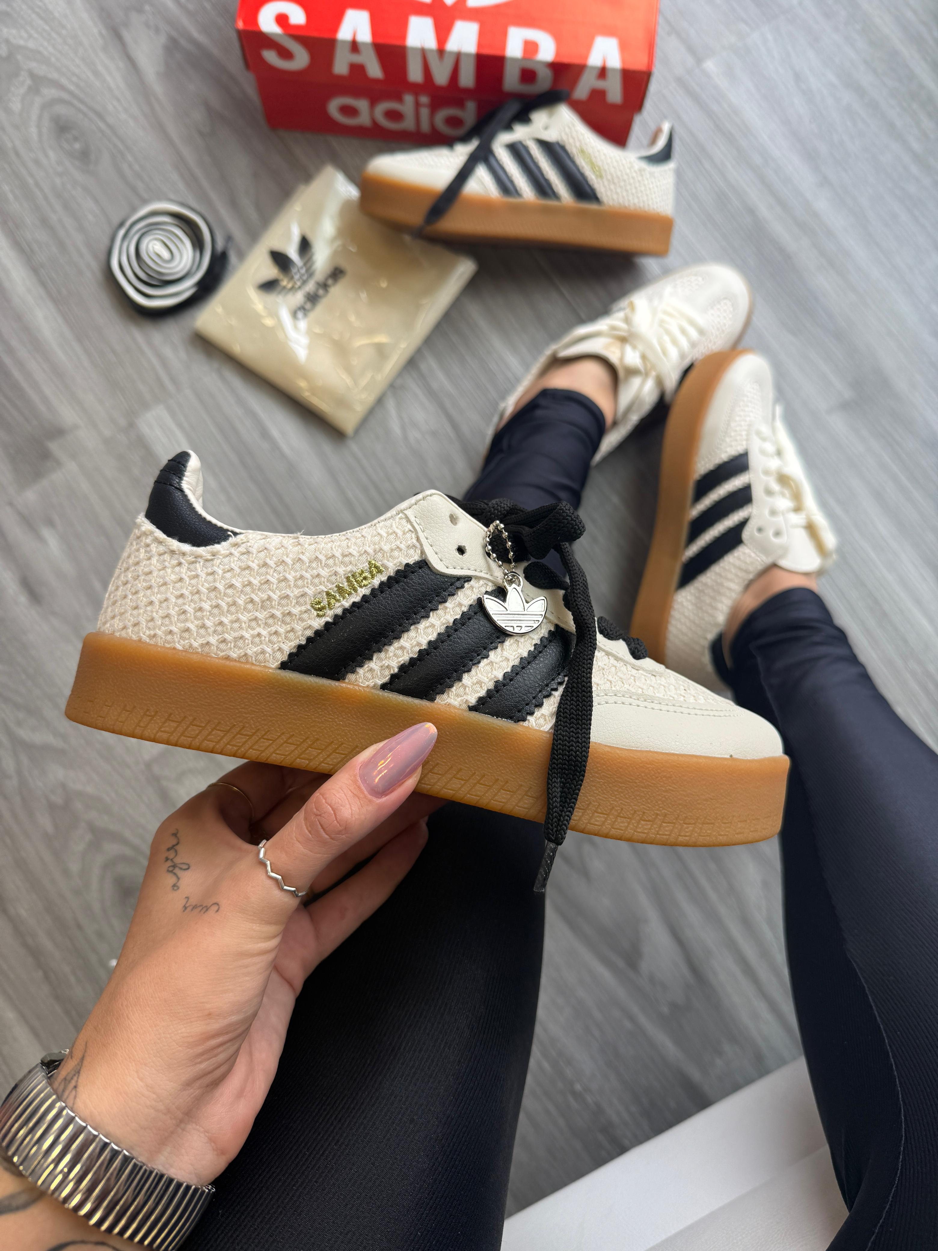 Adidas Sambae Tricô - Off White/Preto