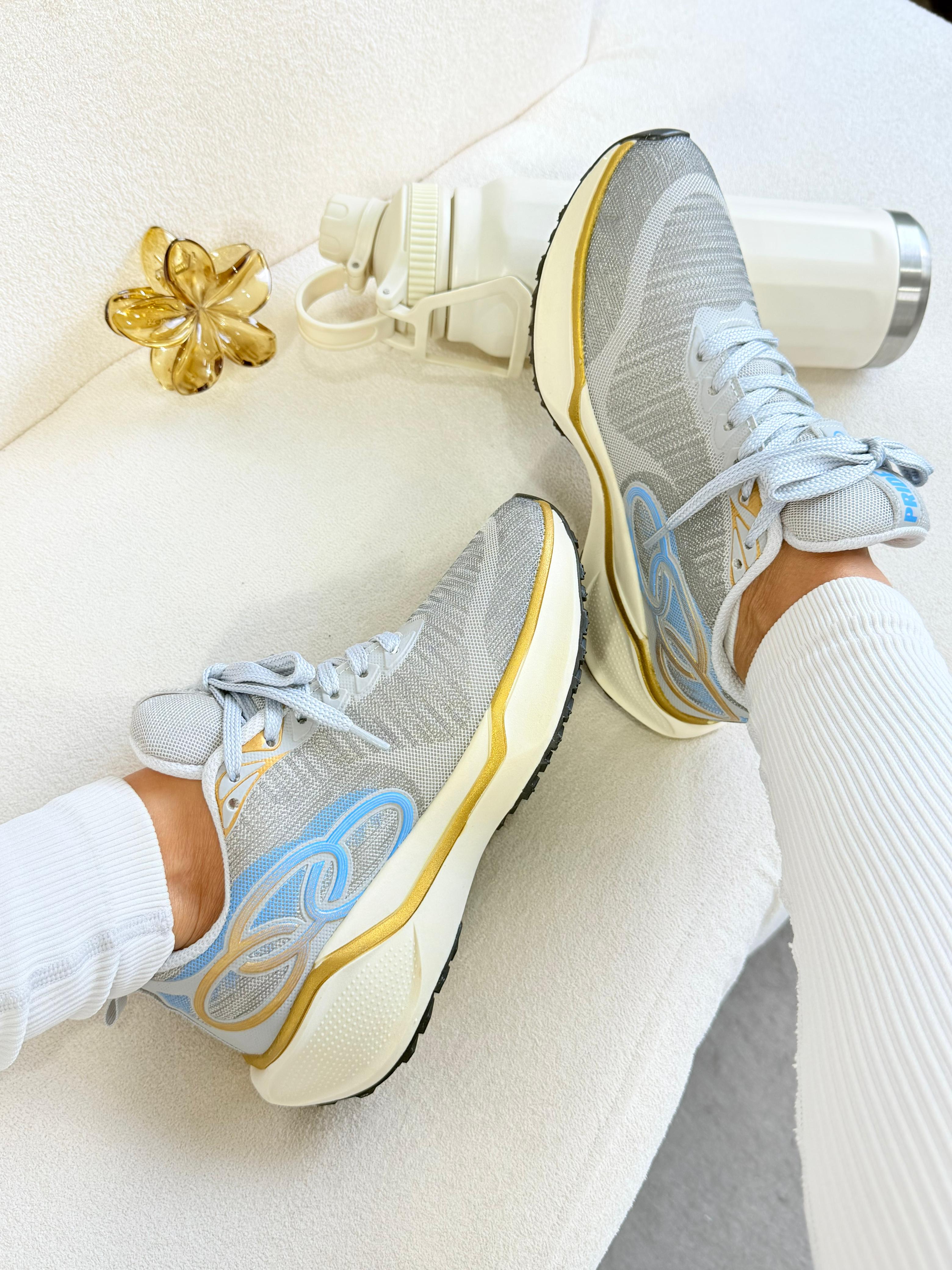 Olympikus Pride - Cinza/Dourado/Azul Bebê