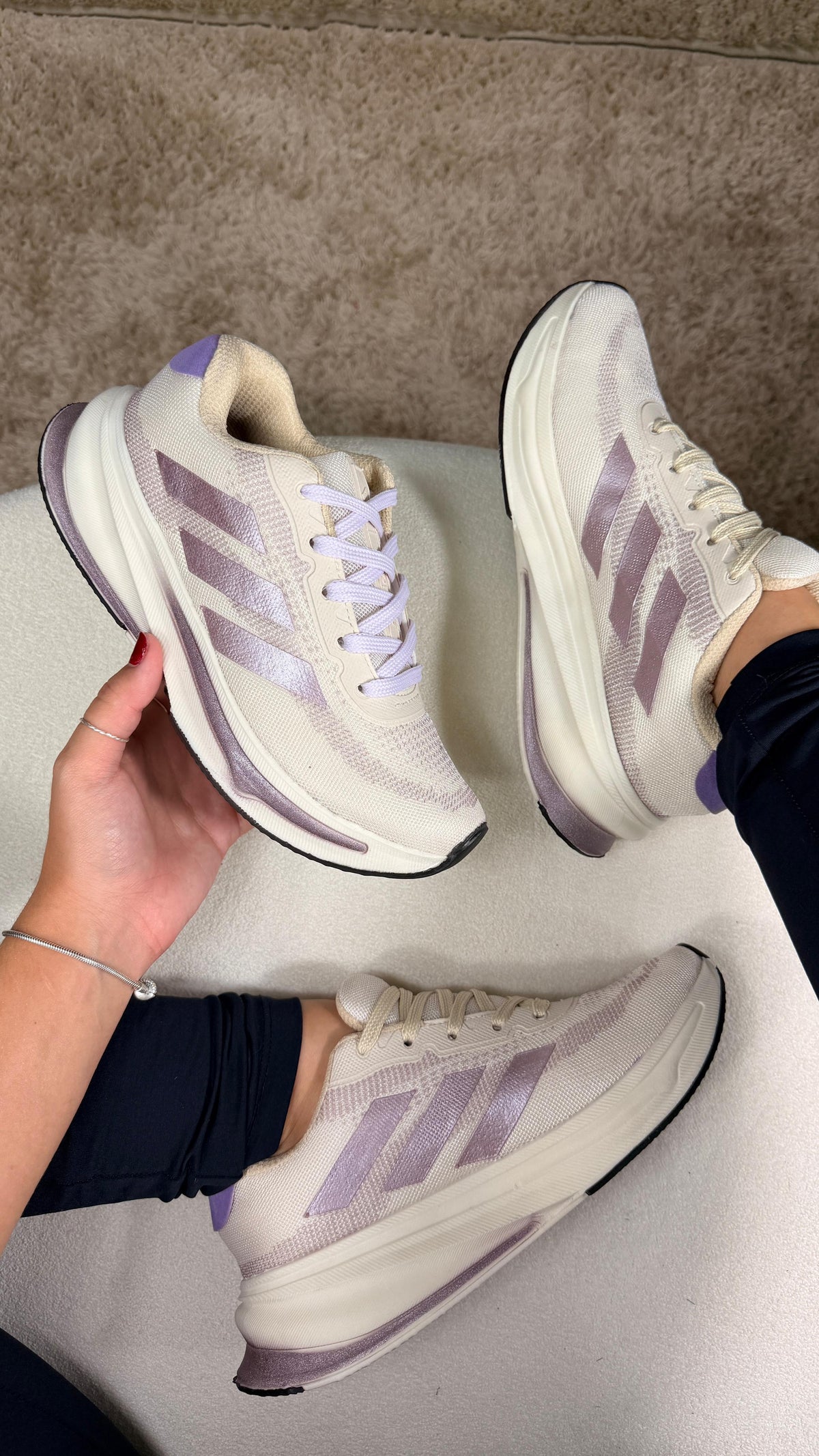 Adidas Supernova Rise Running - Off White/Lilás Metálico
