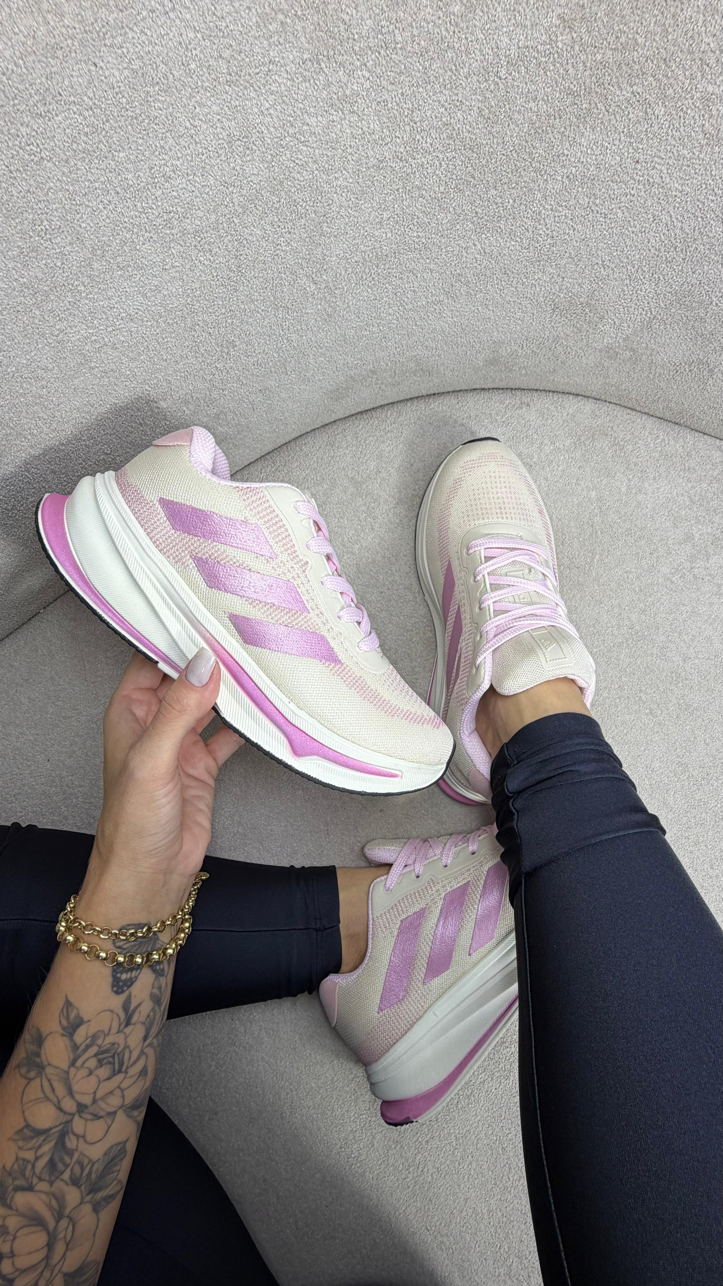 Adidas Supernova Rise Running - Off White/Rosa Metálico
